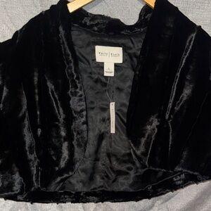 White House Black Market Luxe Black Velvet Blouse